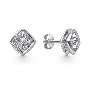 Серьги из белого золота GRIGORIEV Г12-12-51200-11-00 с бриллиантом Г12-12-51200-11-00 фото