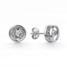 Серьги из белого золота GRIGORIEV Г12-12-51201-11-00 с бриллиантом Г12-12-51201-11-00 фото