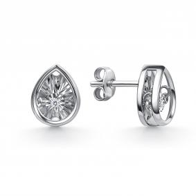 Серьги из белого золота GRIGORIEV Г12-12-51202-11-00 с бриллиантом Г12-12-51202-11-00 фото