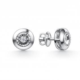 Серьги из белого золота GRIGORIEV с танцующим бриллиантом Г12-12-51219-11-00 Г12-12-51219-11-00 фото
