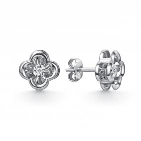 Серьги из белого золота GRIGORIEV Г12-12-51229-11-00 с бриллиантом Г12-12-51229-11-00 фото