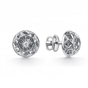 Серьги из белого золота GRIGORIEV Г12-12-51235-11-00 с бриллиантом Г12-12-51235-11-00 фото