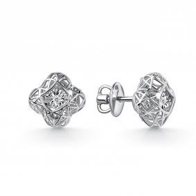 Серьги из белого золота GRIGORIEV Г12-12-51250-11-00 с бриллиантом Г12-12-51250-11-00 фото