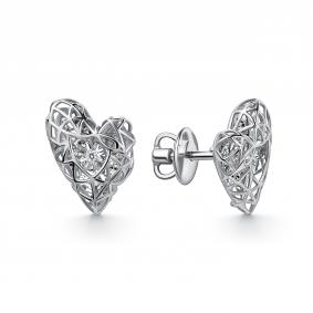 Серьги из белого золота GRIGORIEV Г12-12-51251-11-00 с бриллиантом Г12-12-51251-11-00 фото