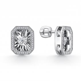 Серьги из белого золота GRIGORIEV Г12-12-5629-31-00 с бриллиантом Г12-12-5629-31-00 фото