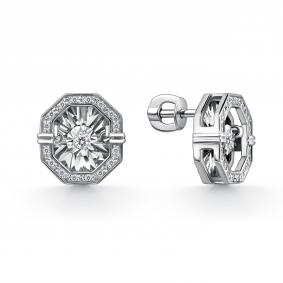 Серьги из белого золота GRIGORIEV Г12-12-5630-31-00 с бриллиантом Г12-12-5630-31-00 фото