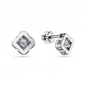 Серьги из белого золота GRIGORIEV Г12-12-5915-11-00 с бриллиантом Г12-12-5915-11-00 фото