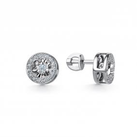 Серьги из белого золота GRIGORIEV Г12-12-5925-31-00 с бриллиантом Г12-12-5925-31-00 фото