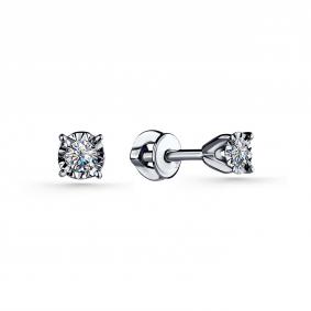 Серьги из белого золота GRIGORIEV Г12-12-6776-11-00-2-24 с бриллиантом Г12-12-6776-11-00-2-24 фото