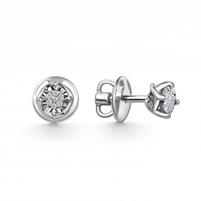 Серьги из белого золота GRIGORIEV Г12-12-7384-31-00-1-24 с бриллиантом Г12-12-7384-31-00-1-24 фото