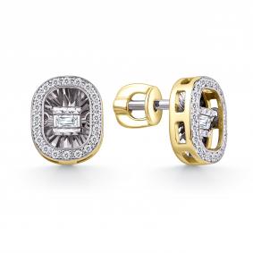 Серьги из лимонного золота GRIGORIEV Г12-13-51047-11-00 с бриллиантом Г12-13-51047-11-00 фото