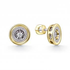 Серьги из лимонного золота GRIGORIEV Г12-13-51064-31-00 с бриллиантом Г12-13-51064-31-00 фото