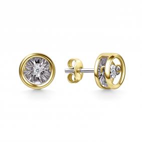 Серьги из лимонного золота GRIGORIEV Г12-13-51201-11-00 с бриллиантом Г12-13-51201-11-00 фото