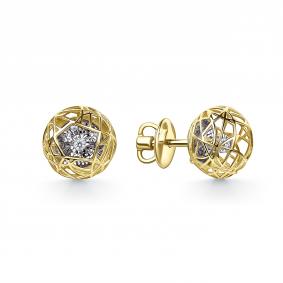 Серьги из лимонного золота GRIGORIEV Г12-13-51225-11-00 с бриллиантом Г12-13-51225-11-00 фото