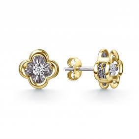 Серьги из лимонного золота GRIGORIEV Г12-13-51229-11-00 с бриллиантом Г12-13-51229-11-00 фото