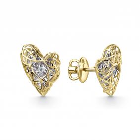 Серьги из лимонного золота GRIGORIEV Г12-13-51251-11-00 с бриллиантом Г12-13-51251-11-00 фото