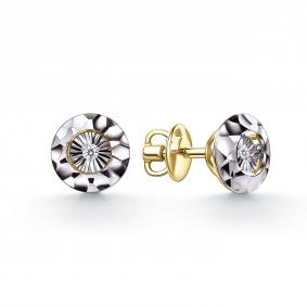 Серьги из лимонного золота GRIGORIEV Г12-13-51289-11-00-2 с бриллиантом Г12-13-51289-11-00-2 фото