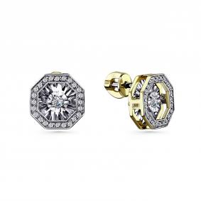 Серьги из лимонного золота GRIGORIEV Г12-13-5628-31-00 с бриллиантом Г12-13-5628-31-00 фото