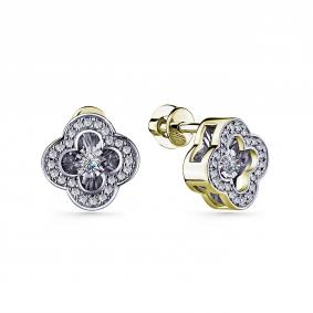 Серьги из лимонного золота GRIGORIEV Г12-13-5891-31-00 с бриллиантом Г12-13-5891-31-00 фото