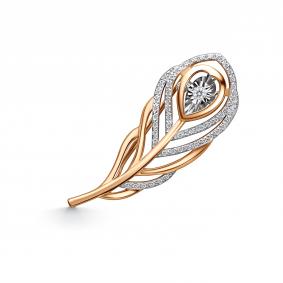 Г13-11-51131-31-00 Брошь из красного золота с бриллиантом Золото 585° (красное) Г13-11-51131-31-00 фото