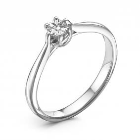 Серебряное кольцо GRIGORIEV ГБр01-10-5379(с) с бриллиантом ГБр01-10-5379(с) фото