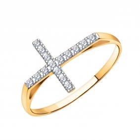 Золотое кольцо-крест Atoll с фианитом ЗС10765 ЗС10765 фото