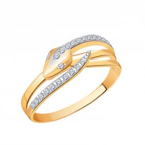 Золотое кольцо Символ года Змея Atoll с фианитом ЗС11166 ЗС11166 фото