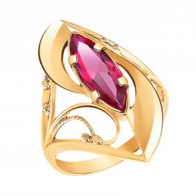 Кольцо из золочёного серебра Atoll ЗС1666зс1-925 с фианитом ЗС1666зс1-925 фото