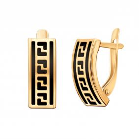 Каучуковые серьги с декоративным элементом из золота Atoll ЗС20259к ЗС20259к фото