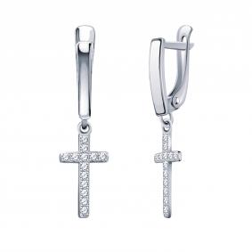 Серебряные серьги-кресты Atoll с фианитом ЗС20622-925 ЗС20622-925 фото