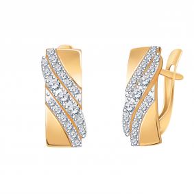 Золотые серьги Atoll ЗС20655 с фианитом ЗС20655 фото
