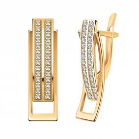 Золотые серьги Atoll ЗС20928 с фианитом ЗС20928 фото