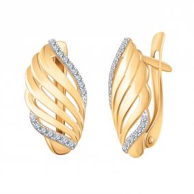 Золотые серьги Atoll ЗС20963 с фианитом ЗС20963 фото