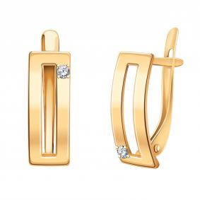 Золотые серьги Atoll ЗС21105 с фианитом ЗС21105 фото