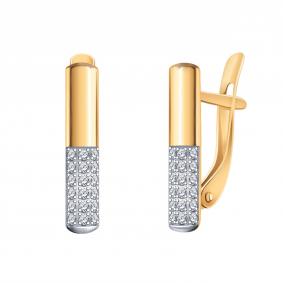 Золотые серьги Atoll ЗС21115 с фианитом ЗС21115 фото