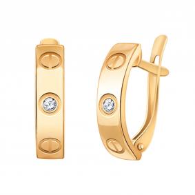 Золотые серьги Atoll ЗС21118 с фианитом ЗС21118 фото