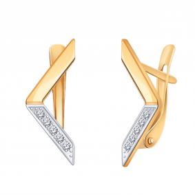 Золотые серьги Atoll ЗС21177 с фианитом ЗС21177 фото
