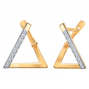 Золотые серьги Atoll ЗС21184 с фианитом ЗС21184 фото