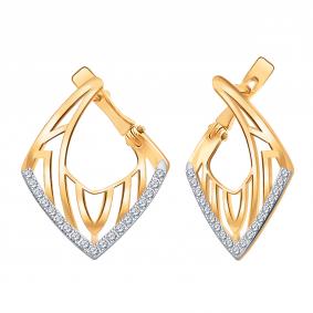 Золотые серьги Atoll ЗС21192 с фианитом ЗС21192 фото