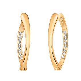 Серьги из золочёного серебра Atoll ЗС21204з-925 с фианитом ЗС21204з-925 фото
