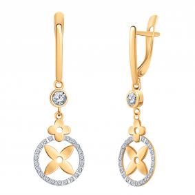 Золотые серьги Atoll ЗС21218 с фианитом ЗС21218 фото