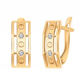 Золотые серьги Atoll ЗС21228 с фианитом ЗС21228 фото