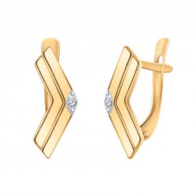 Золотые серьги Atoll ЗС21238 с фианитом ЗС21238 фото