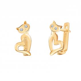 Золотые серьги Atoll ЗС21336 с фианитом ЗС21336 фото
