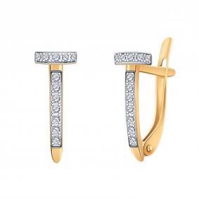 Золотые серьги Atoll ЗС21362 с фианитом ЗС21362 фото