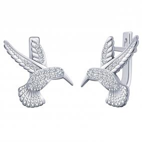 Серебряные серьги Atoll ЗС22085-925 с фианитом ЗС22085-925 фото