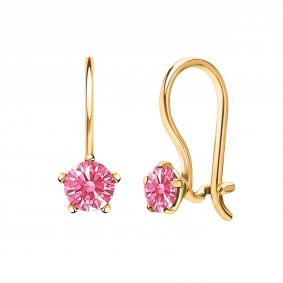 Золотые серьги Atoll ЗС2807sw17 с фианитом и Swarovski ЗС2807sw17 фото