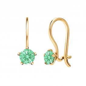 Золотые серьги Atoll ЗС2807sw9 с фианитом и Swarovski ЗС2807sw9 фото