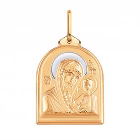 Золотая подвеска-иконка Божией Матери Казанская Atoll ЗС3189 ЗС3189 фото