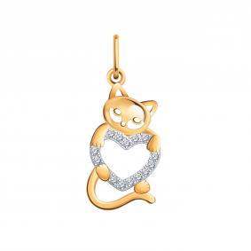 Золотая подвеска Atoll ЗС50324 с фианитом ЗС50324 фото